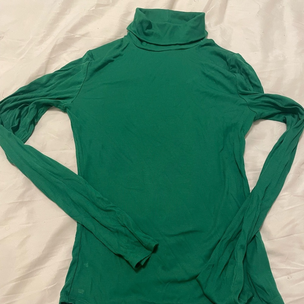 Aritzia Sunday Best Jade Green Long Sleeve Top